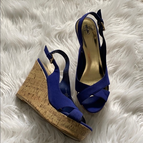 Mossimo Supply Co. Shoes - Adorable Blue-Suede Look Wedges - Sz 8 - VGUC